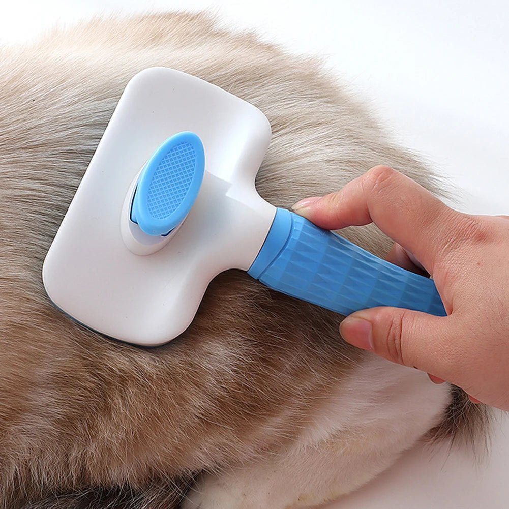 Multifunctional Grooming Brush / Dematting Comb with Release Button for Dogs & Cats