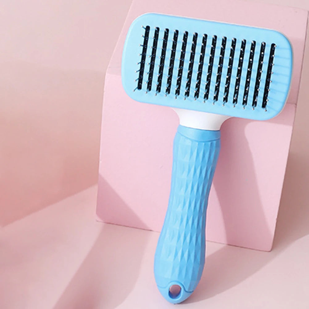 Multifunctional Grooming Brush / Dematting Comb with Release Button for Dogs & Cats