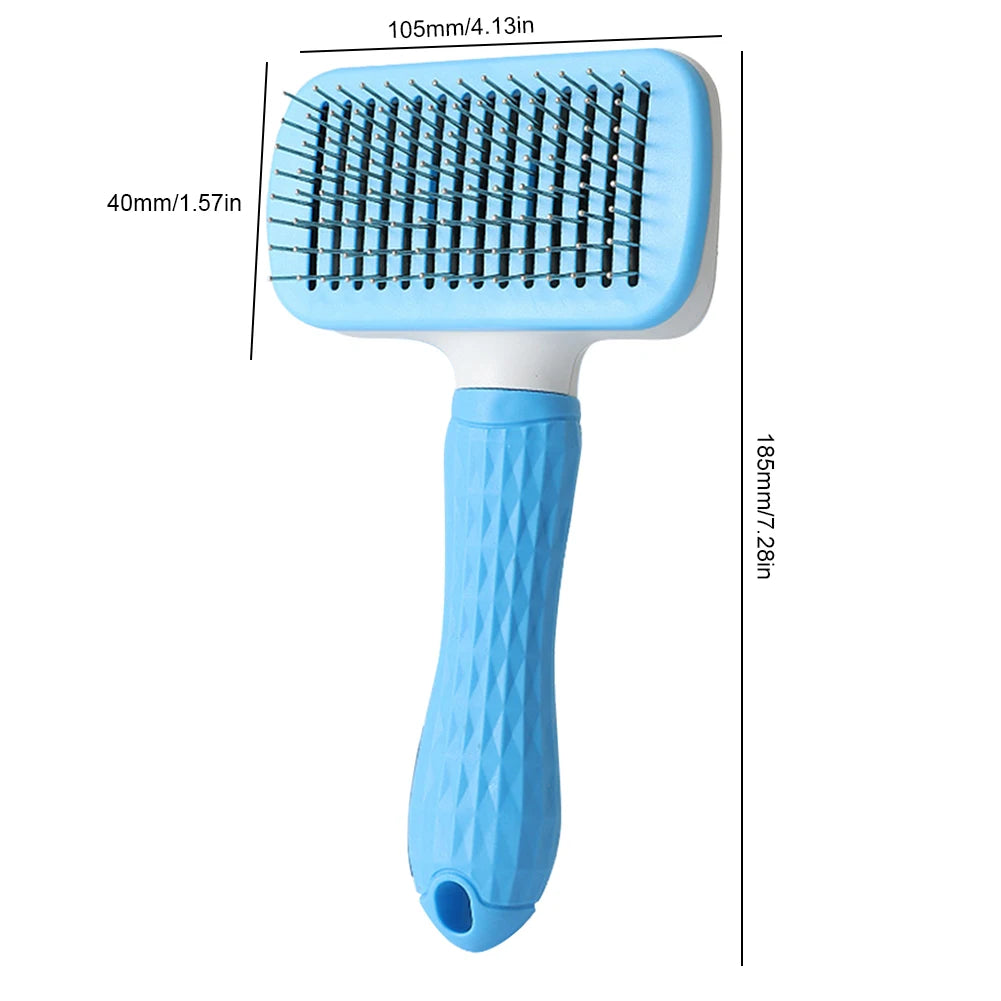 Multifunctional Grooming Brush / Dematting Comb with Release Button for Dogs & Cats