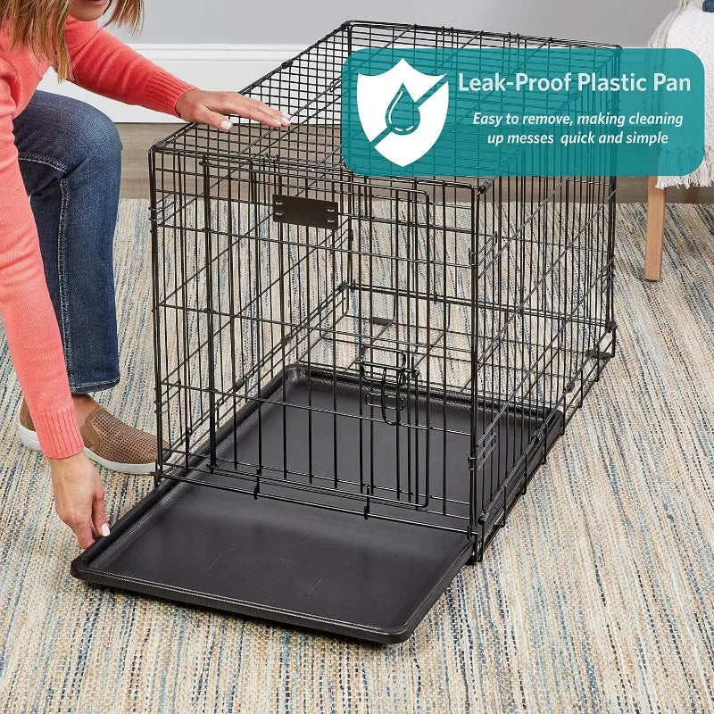 iCrate Dog Crate, Includes Leak-Proof Pan, Floor Protecting Feet, Divider Panel