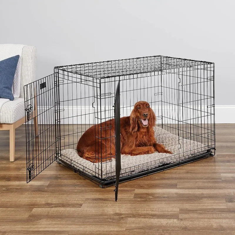 iCrate Dog Crate, Includes Leak-Proof Pan, Floor Protecting Feet, Divider Panel