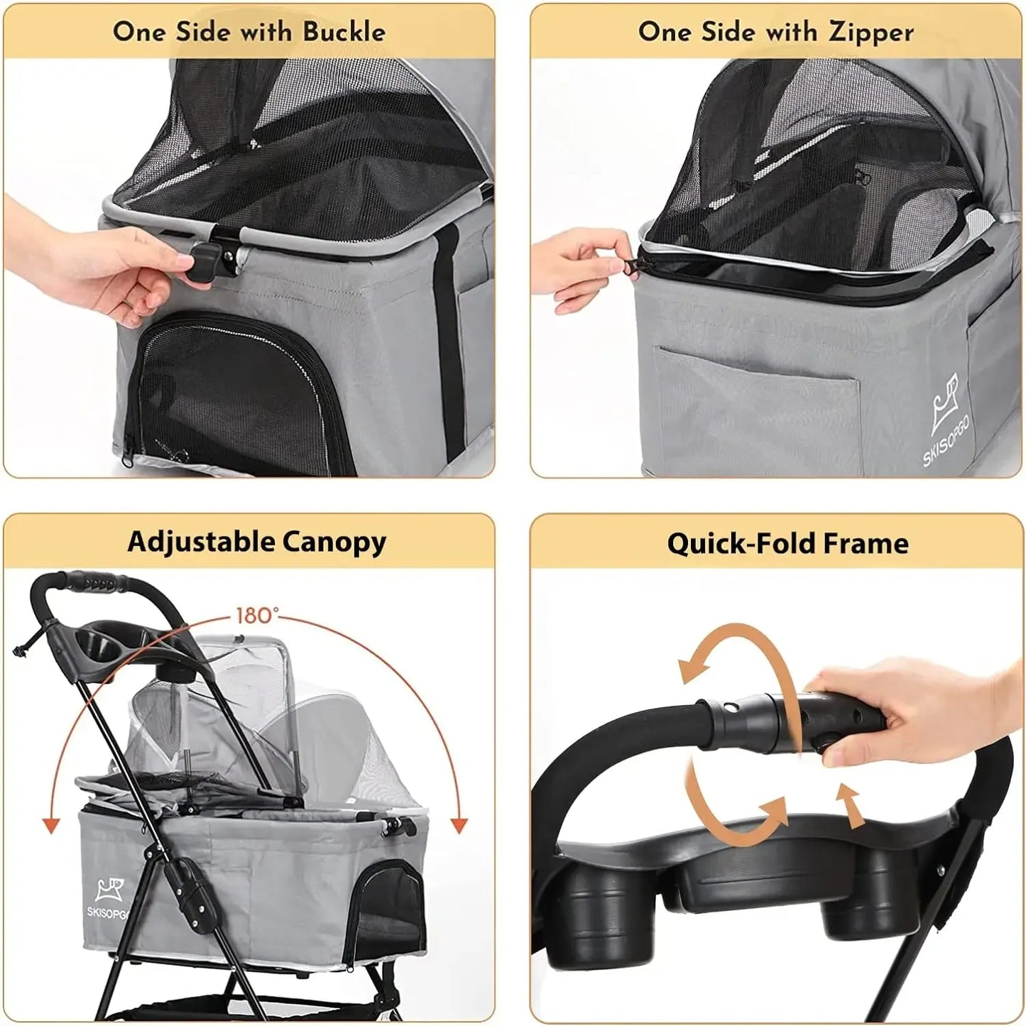 3-in-1 Foldable Pet Stroller