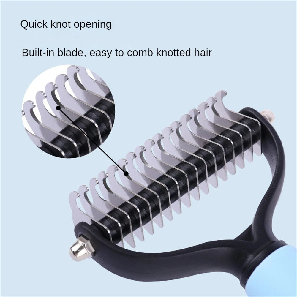 Pet double-sided knot opening comb